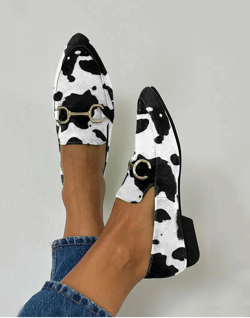 Diana | Printed Buckle Detail Loafers