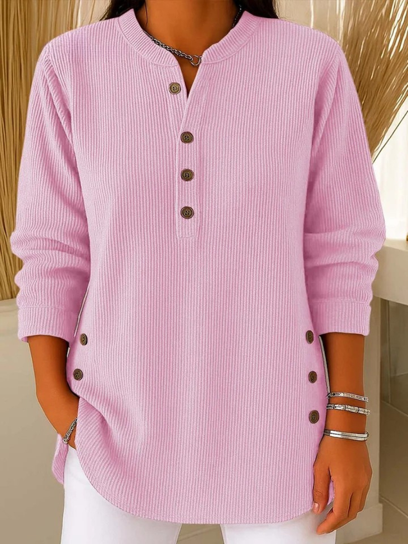 Eden | Blush Button-Up Henley Tunic