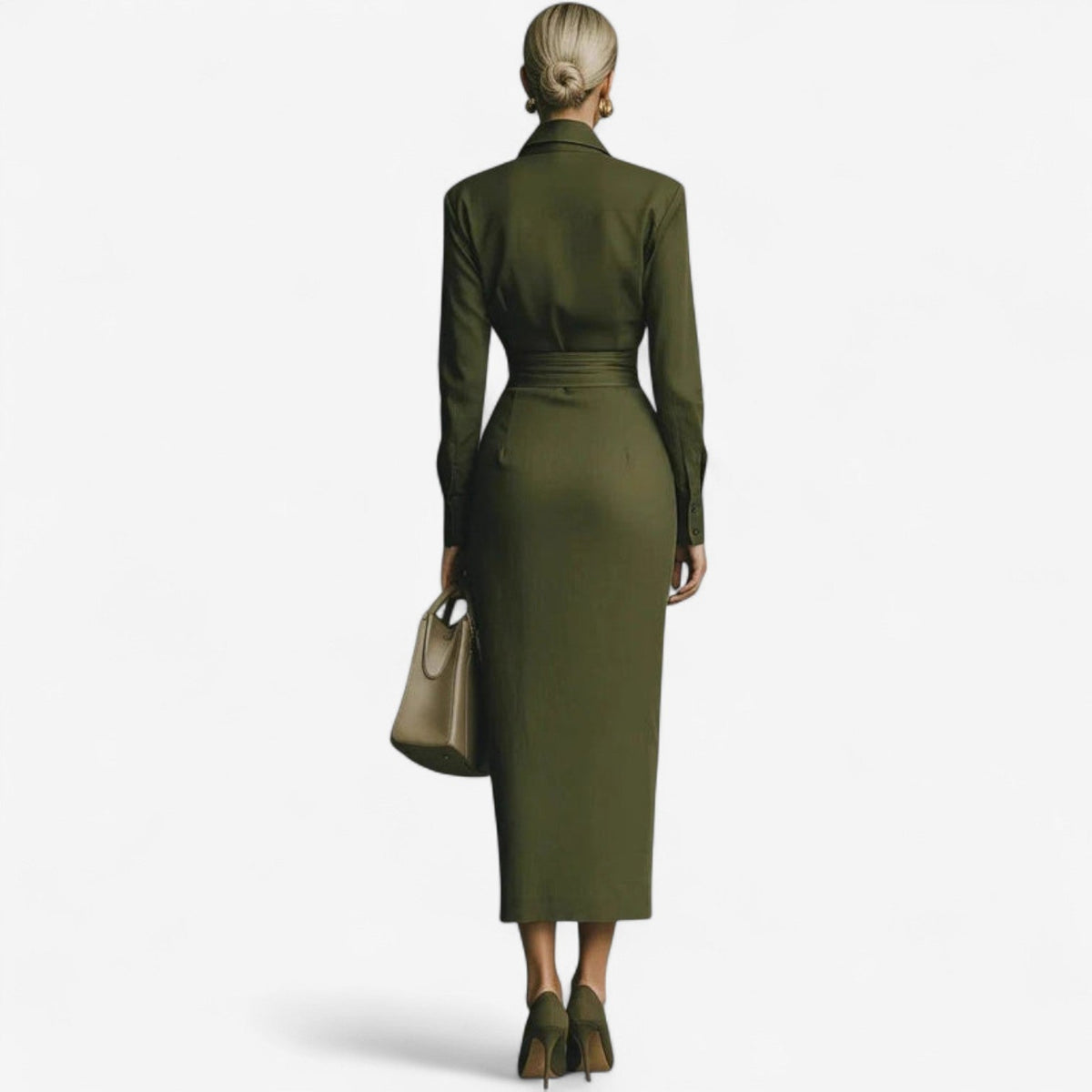 ELOISE | TAILORED SATIN WRAP DRESS
