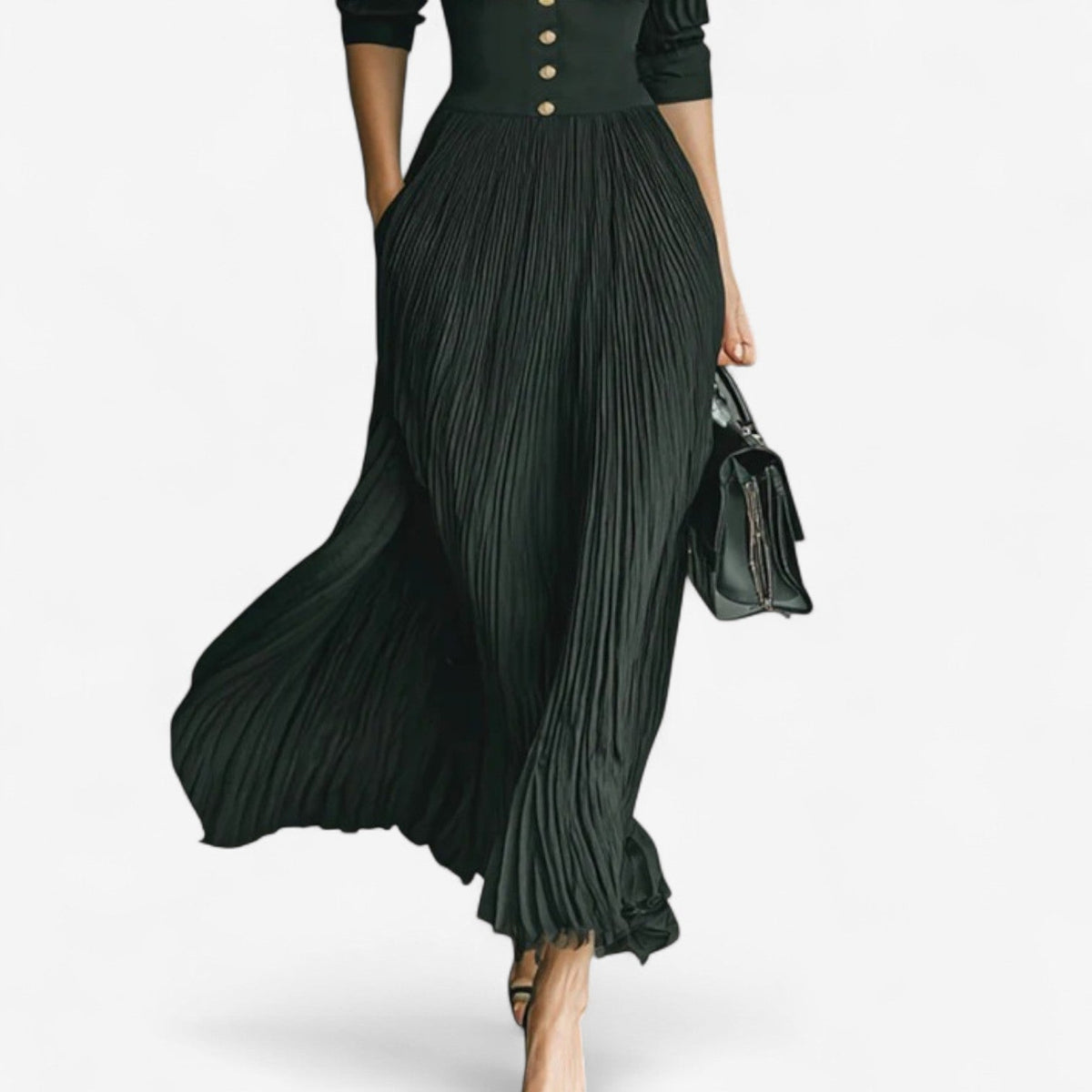ODILIA | PLEATED MAXI DRESS