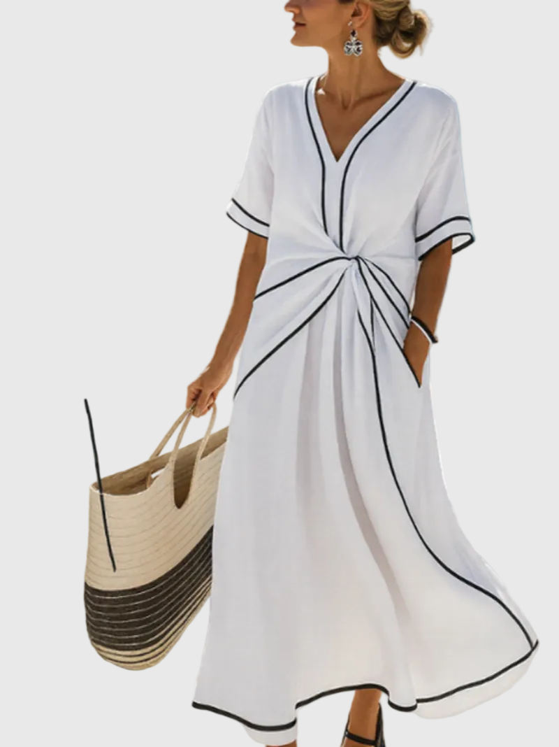 Addison | Draped Coastal Maxi Dress