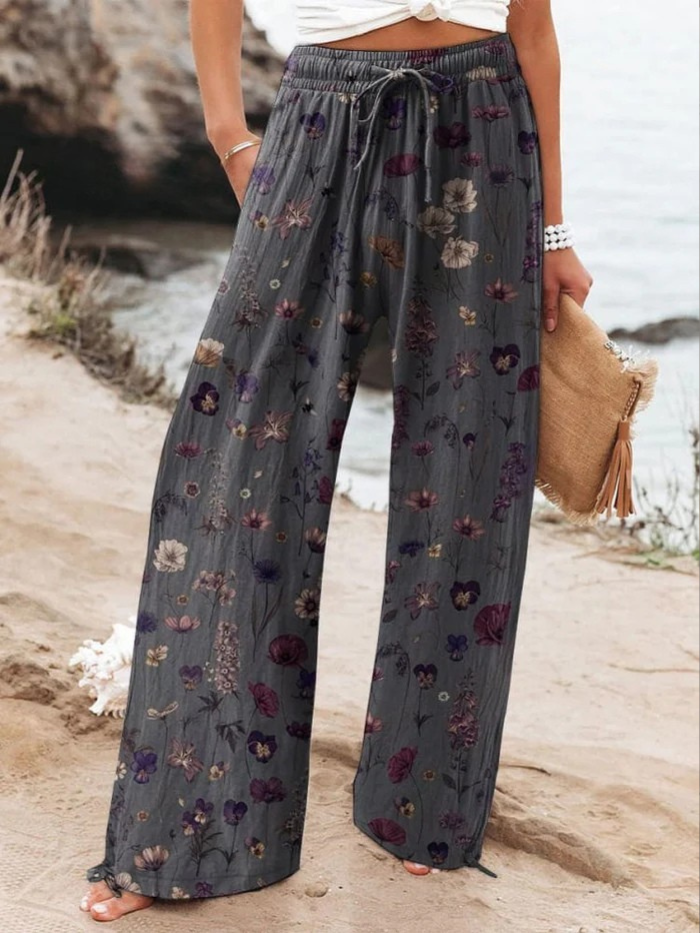Women's Floral Art Printed Casual Pants