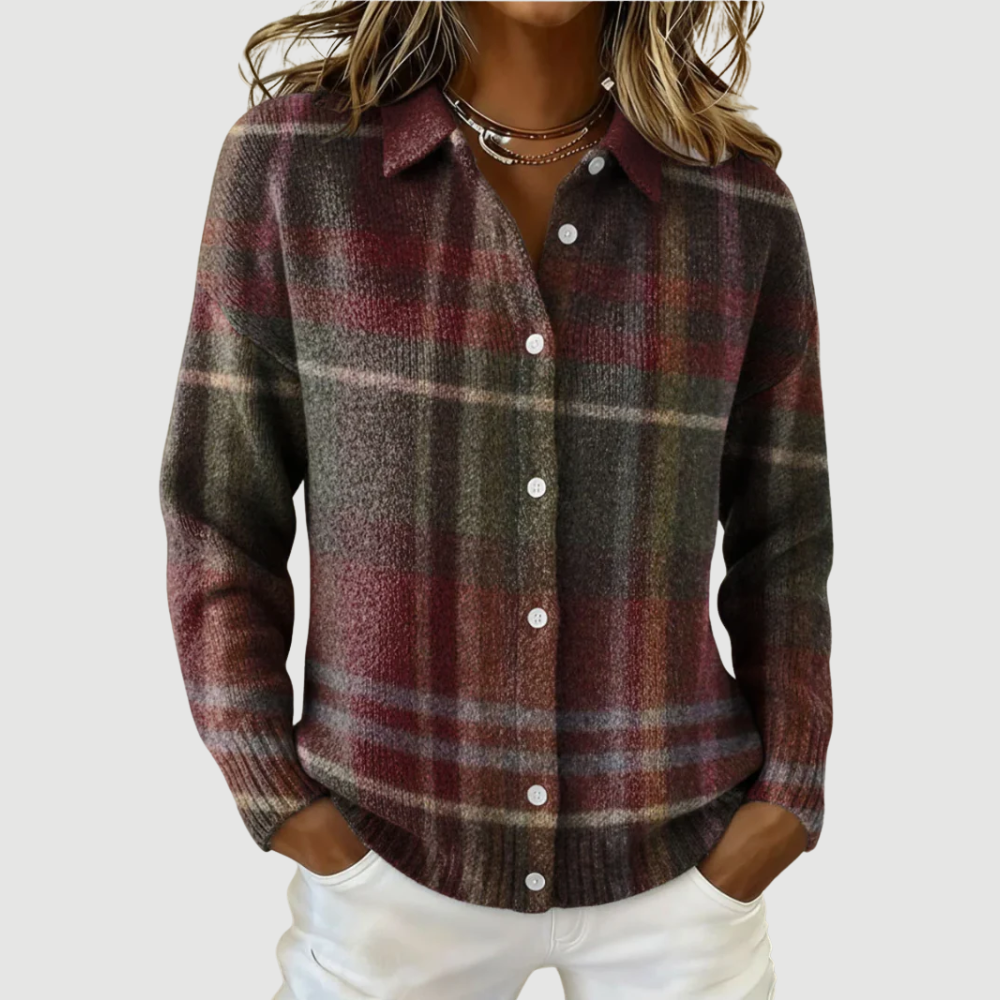 EMILY | ELEGANT- CHECKED BLOUSE