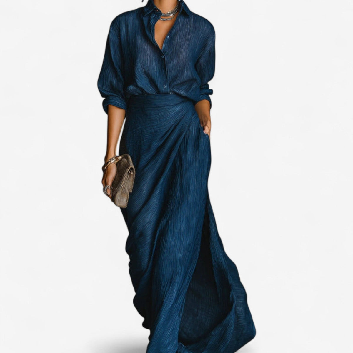 TINA | SHIRT-STYLE MAXI DRESS