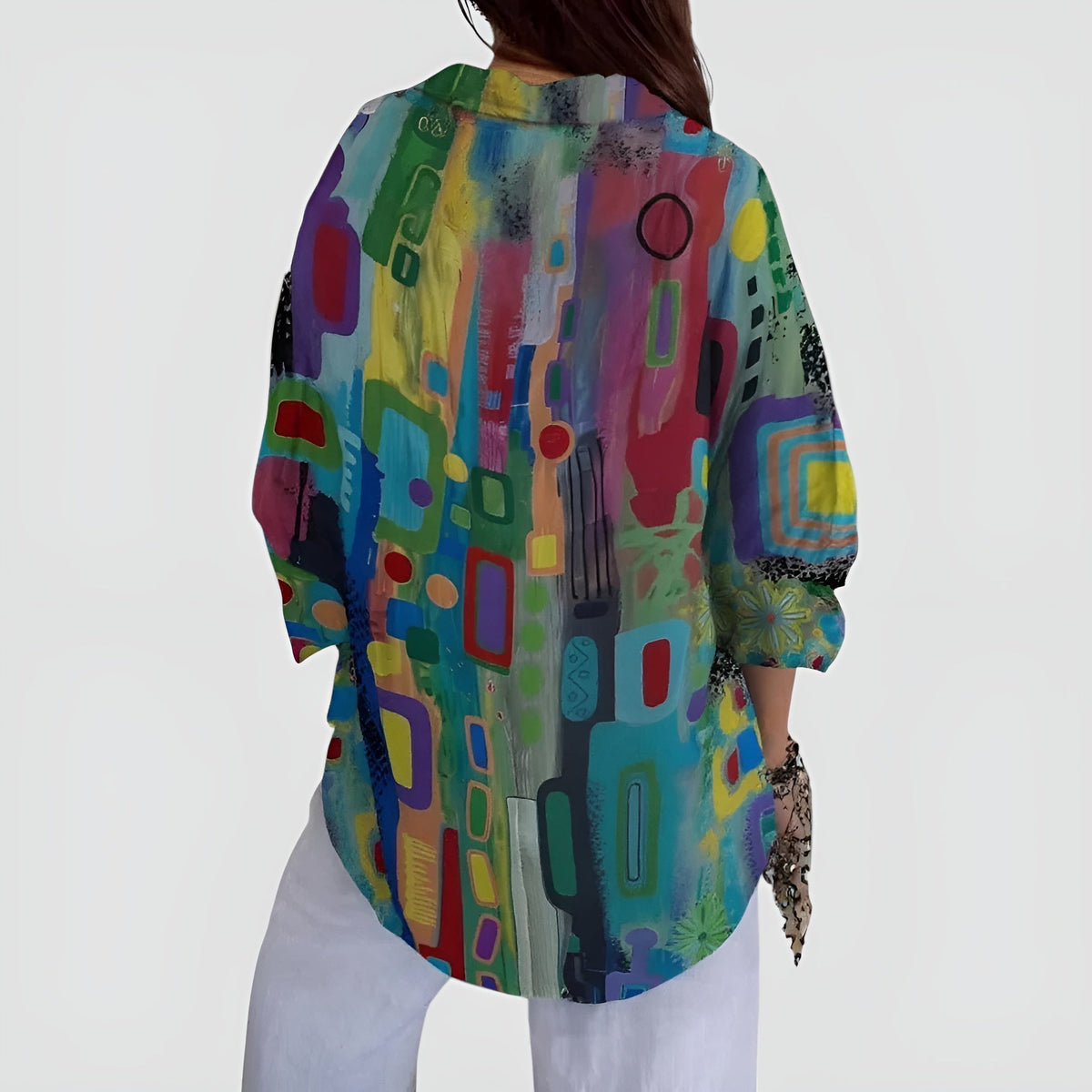 Scarlett blouse with geometric pattern