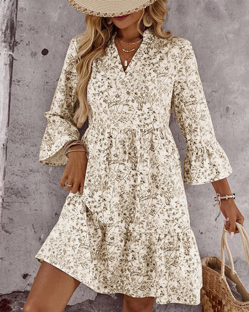 Sophia | Floral Print A-Line Dress