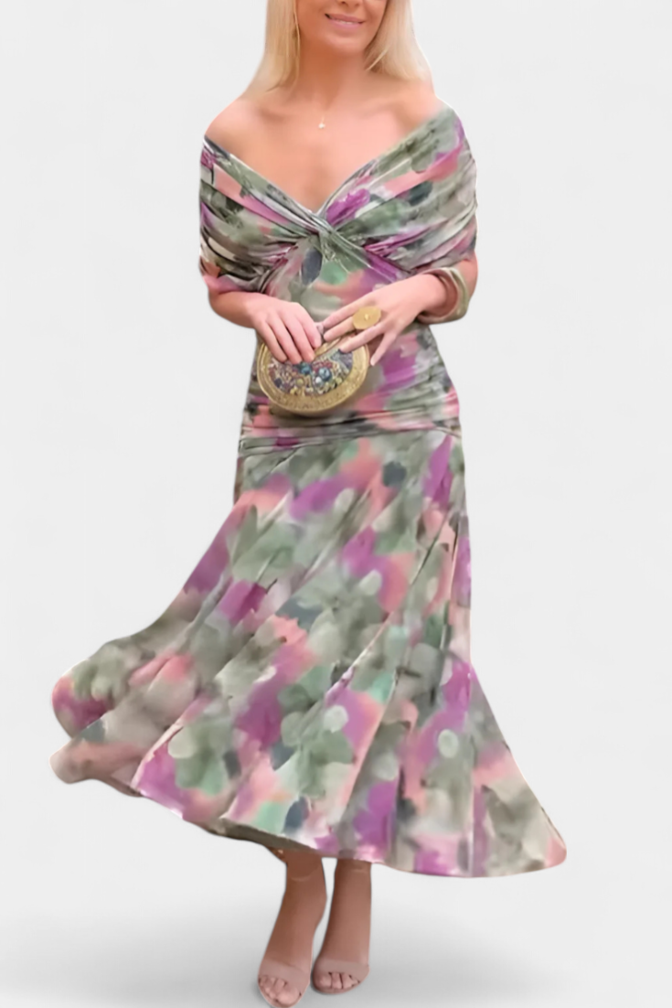 JADA | DRAPED OFF-SHOULDER DRESS