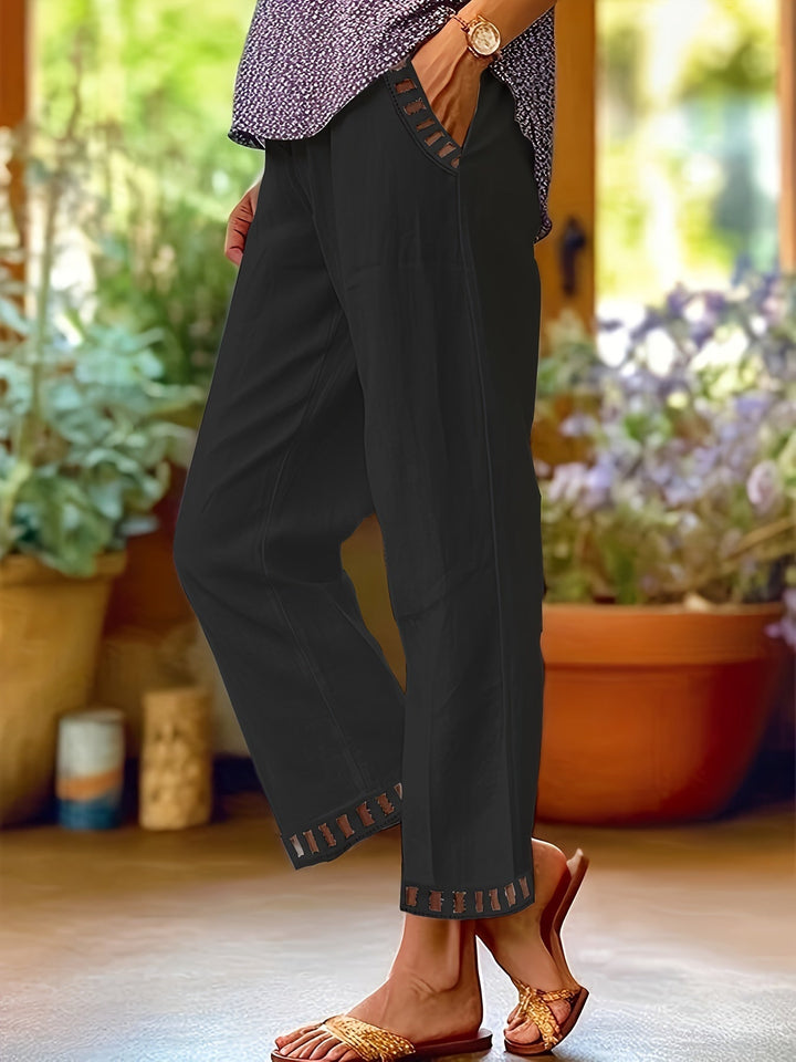 Sloane – Relaxed Contrast Trim Cropped Pants