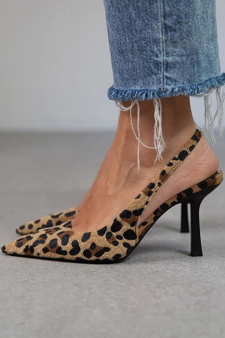 CHLOE | LEOPARD SLINGBACK HEELS