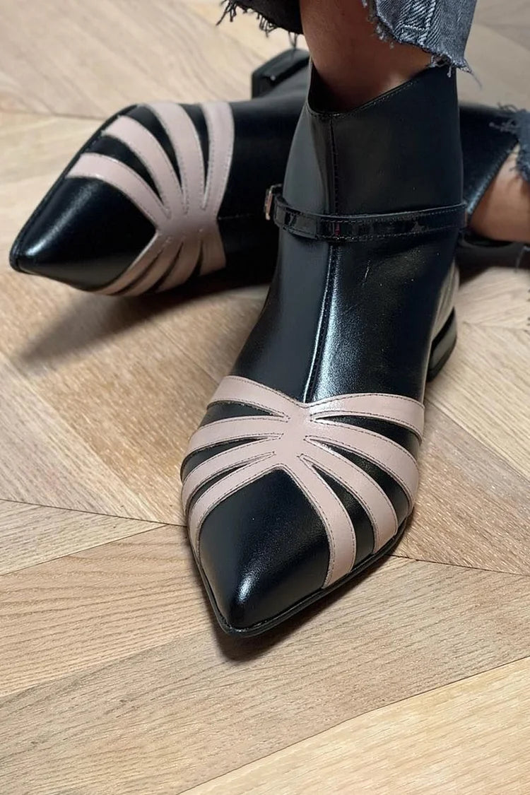 ANNA | POINTED GEOMETRIC ANKLE BOOT