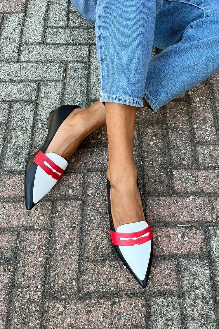NATALIE | TWO-TONE POINTED SLIPPERS