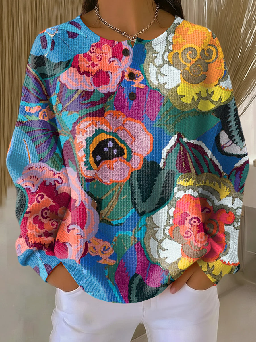 Ida | Sweater with Colorful Large Floral Pattern