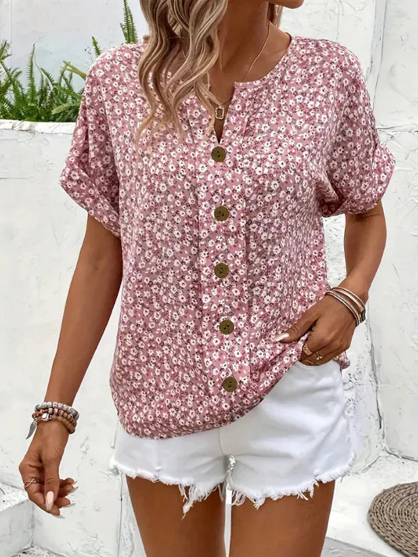 Olivia | Floral Button-Up Blouse