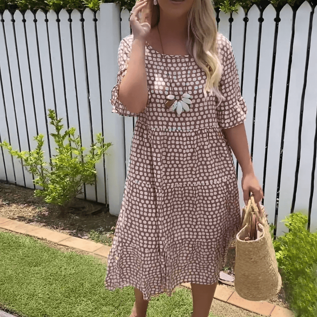 Soleil | Sable Short-Sleeve Midi Dress