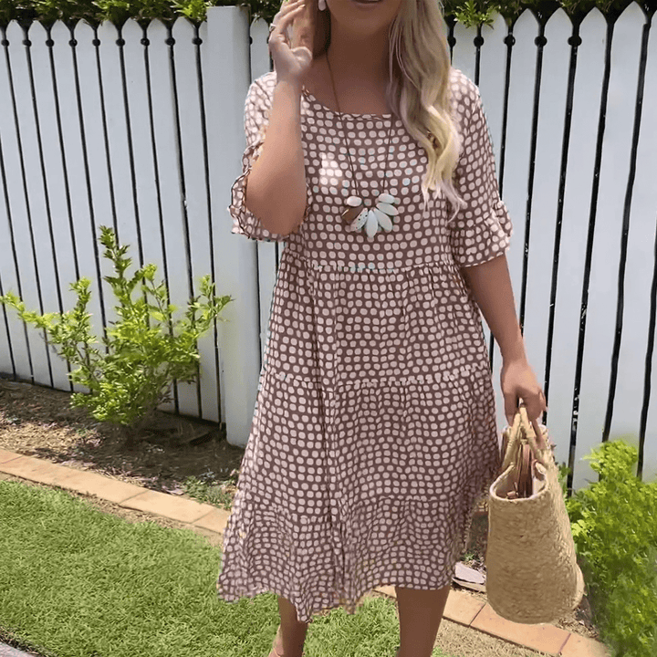 Soleil | Sable Short-Sleeve Midi Dress