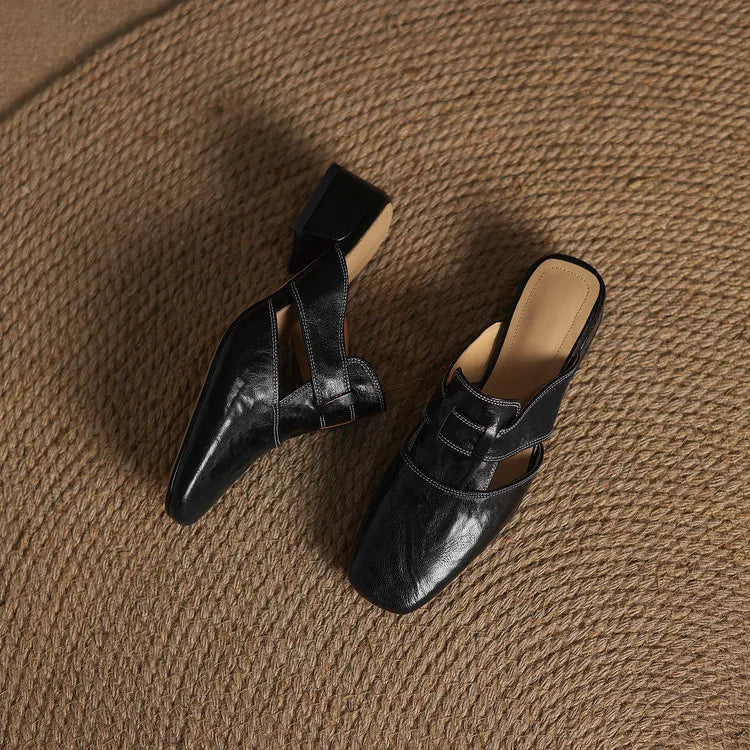 Anna Genuine Leather Mules