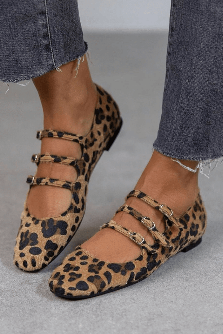 HAZEL | LEOPARD BUCKLE FLATS