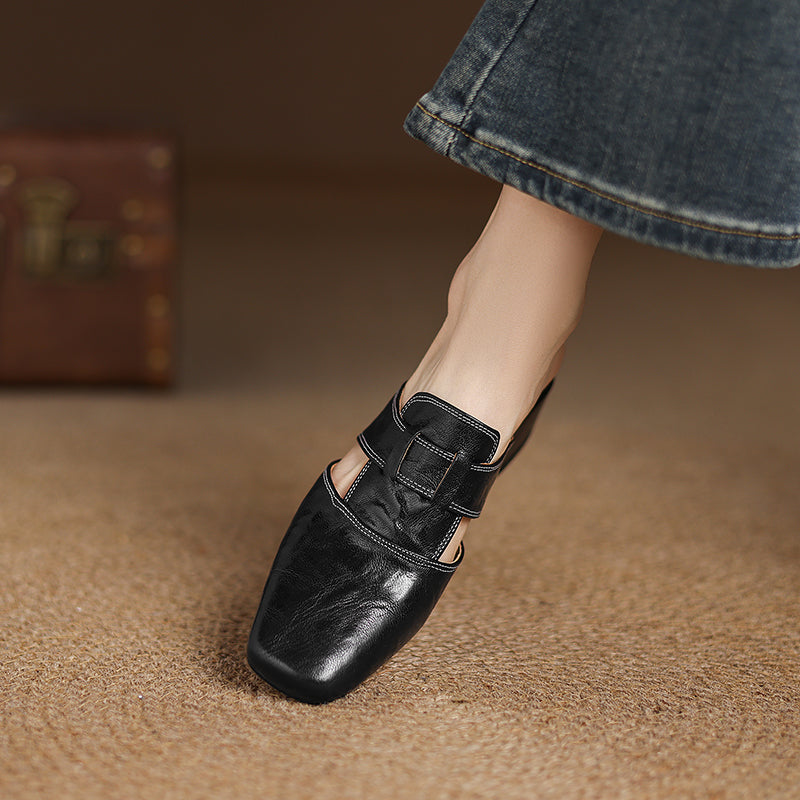 Anna Genuine Leather Mules
