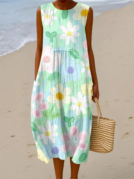 Allison | Pastel Blossom Midi Dress