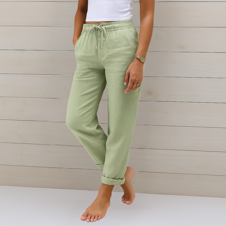 Delilah | Drawstring Relaxed Linen Trousers