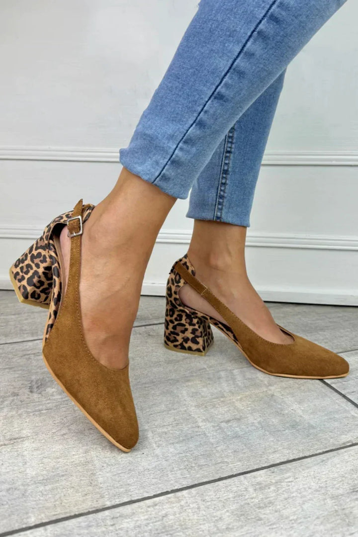 LILY | LEOPARD PRINT HEEL SLINGBACKS