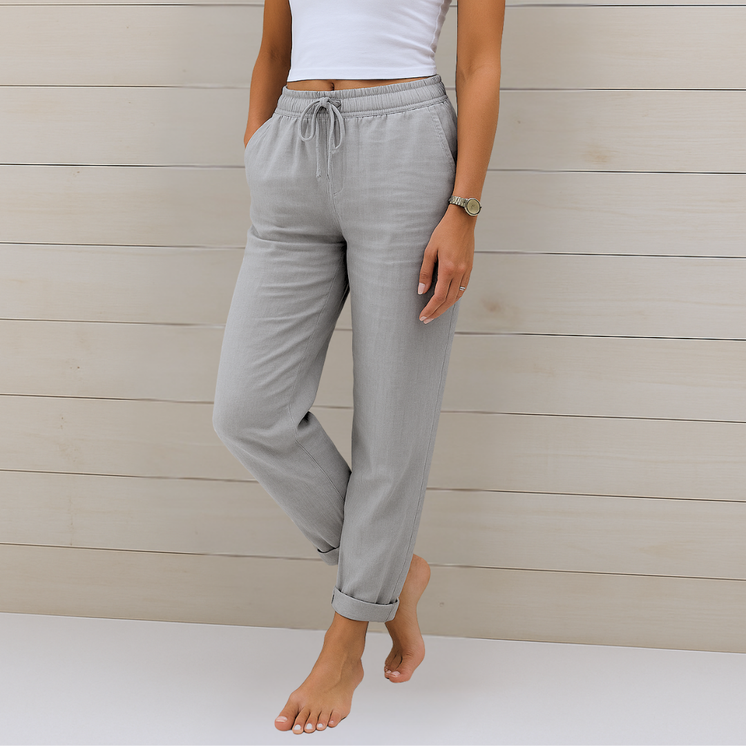 Delilah | Drawstring Relaxed Linen Trousers