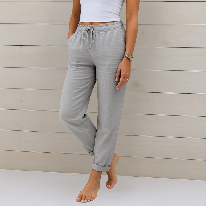 Delilah | Drawstring Relaxed Linen Trousers