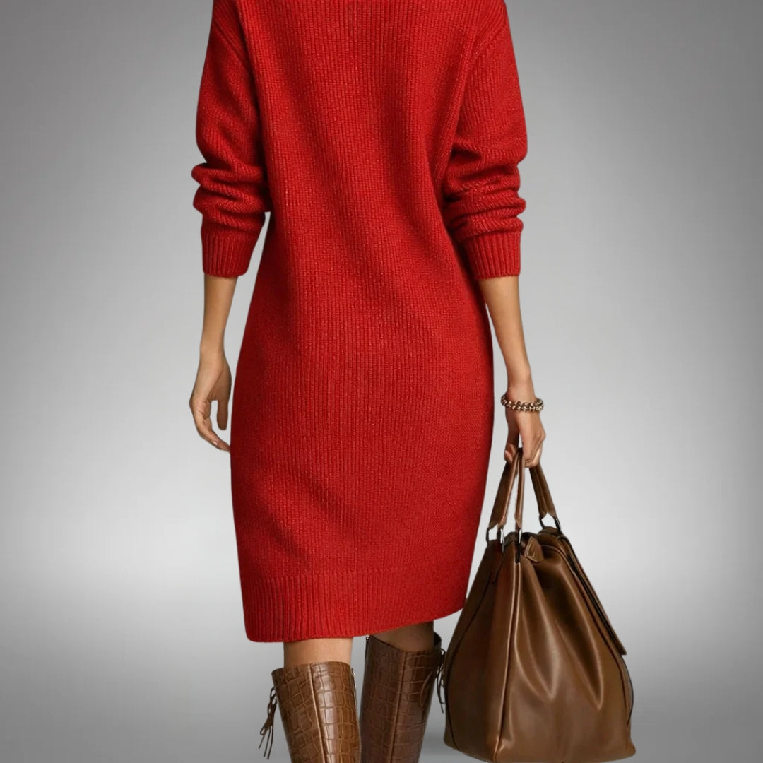 ELLEN | BUTTON-COLLAR MIDI DRESS