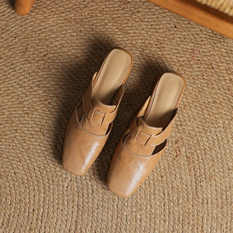 Anna Genuine Leather Mules