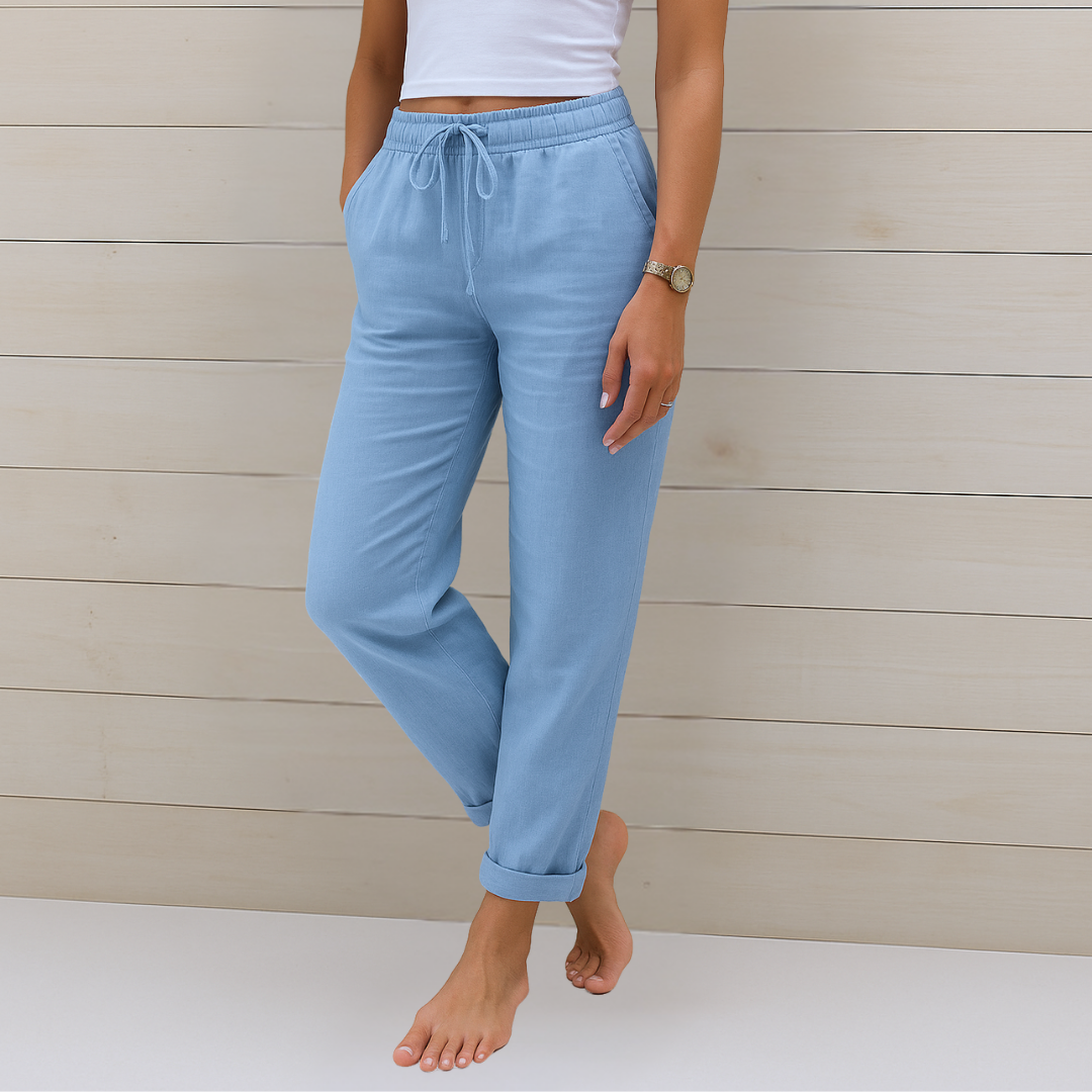Delilah | Drawstring Relaxed Linen Trousers