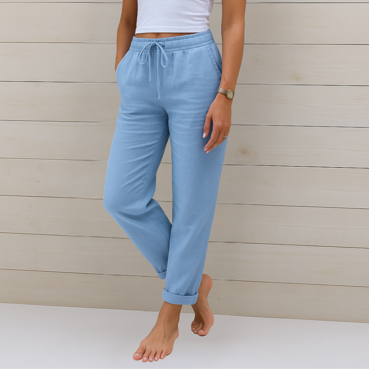 Delilah | Drawstring Relaxed Linen Trousers