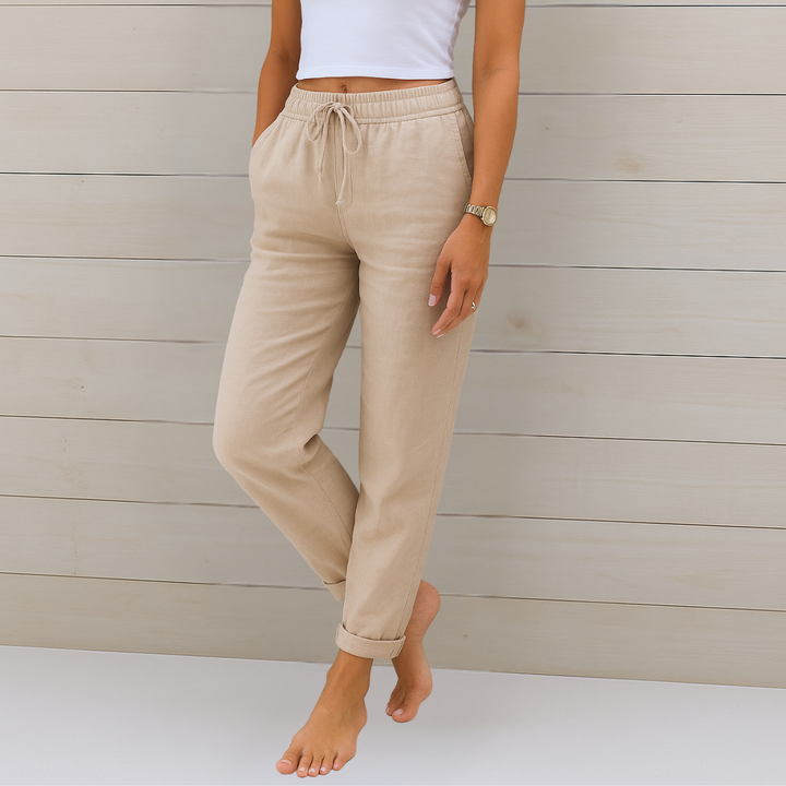 Delilah | Drawstring Relaxed Linen Trousers