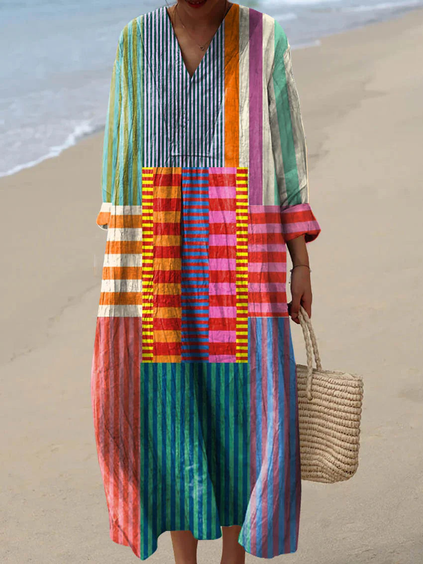 Sutton | MULTICOLOR PATCHWORK MAXI DRESS