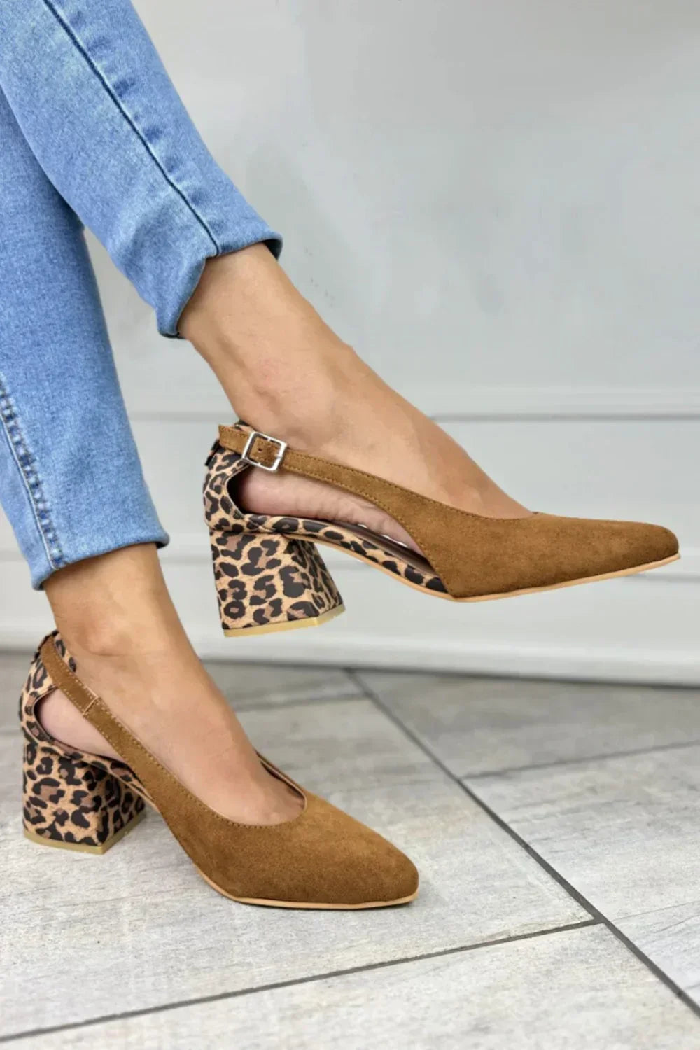 LILY | LEOPARD PRINT HEEL SLINGBACKS