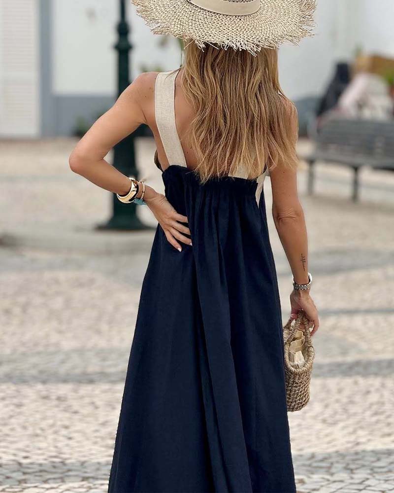 HALINA | CROSSOVER NECKLINE DRESS