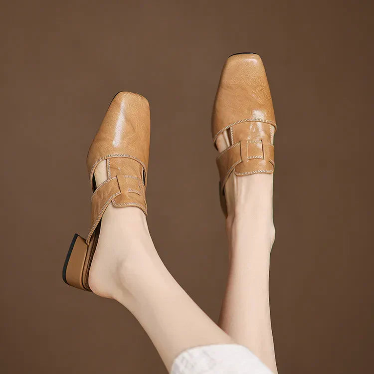 Anna Genuine Leather Mules