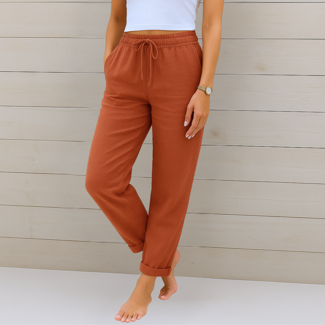 Delilah | Drawstring Relaxed Linen Trousers