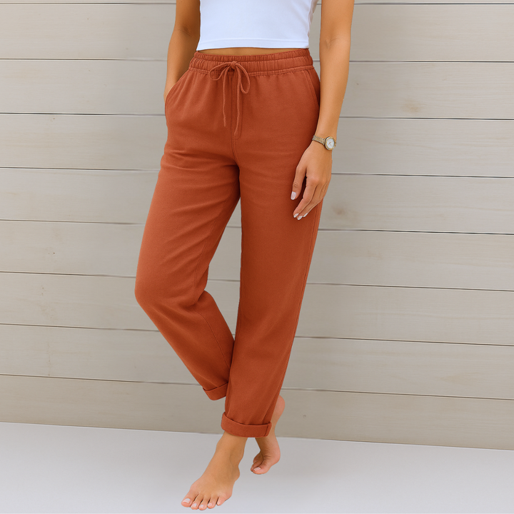Delilah | Drawstring Relaxed Linen Trousers