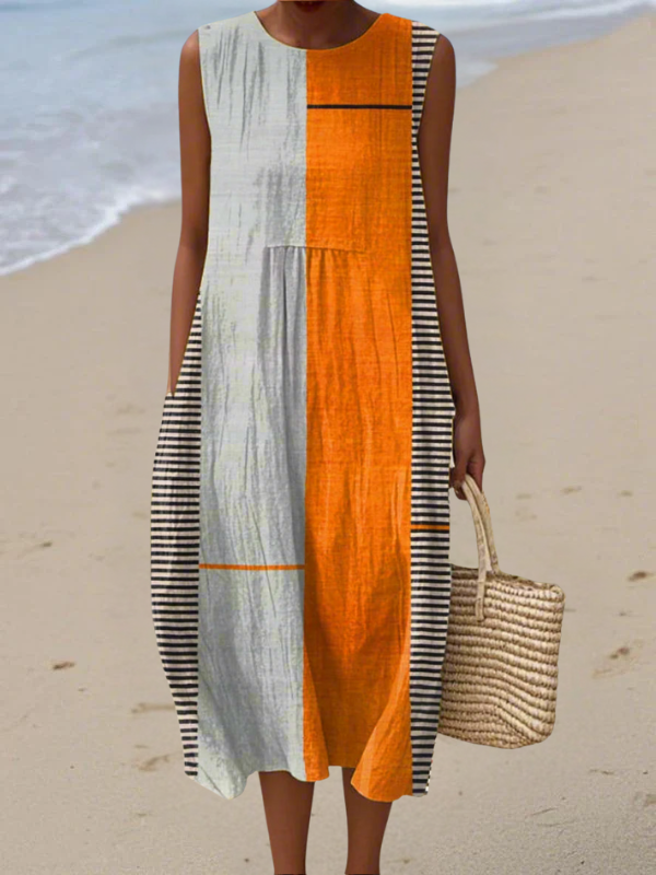 Teagan Color Block Midi Dress