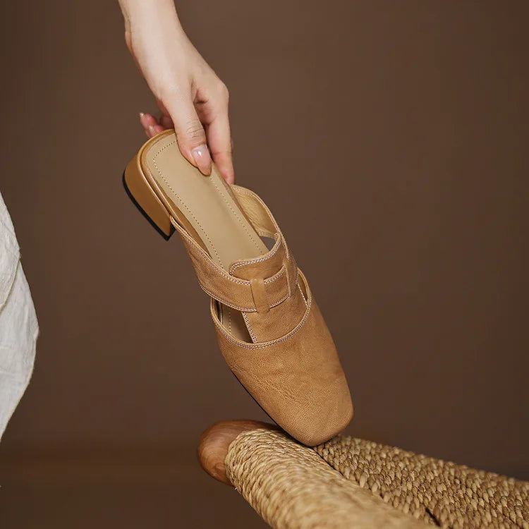 Anna Genuine Leather Mules