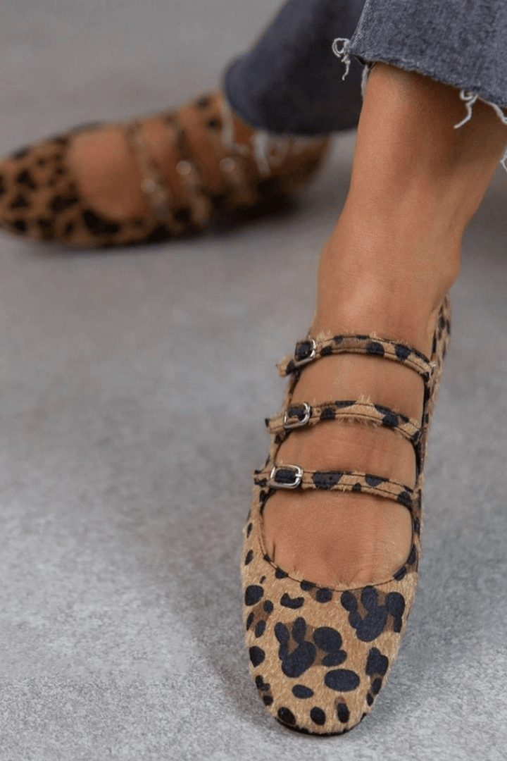 HAZEL | LEOPARD BUCKLE FLATS