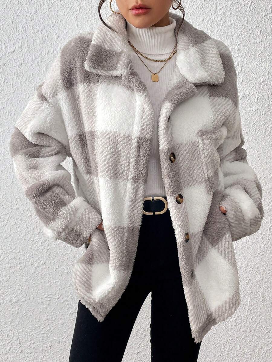HARPER | PLAID TEDDY JACKET