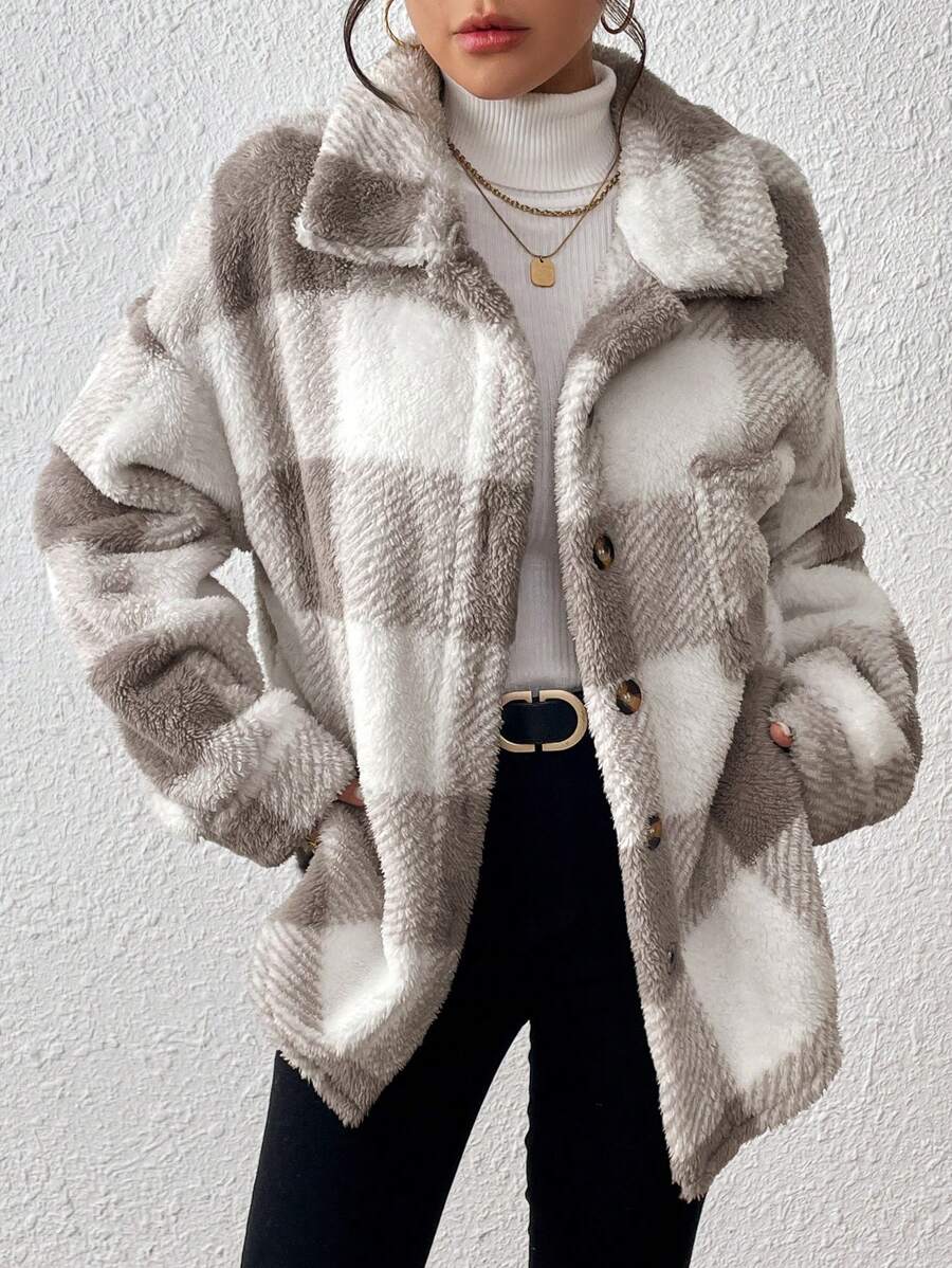 HARPER | PLAID TEDDY JACKET