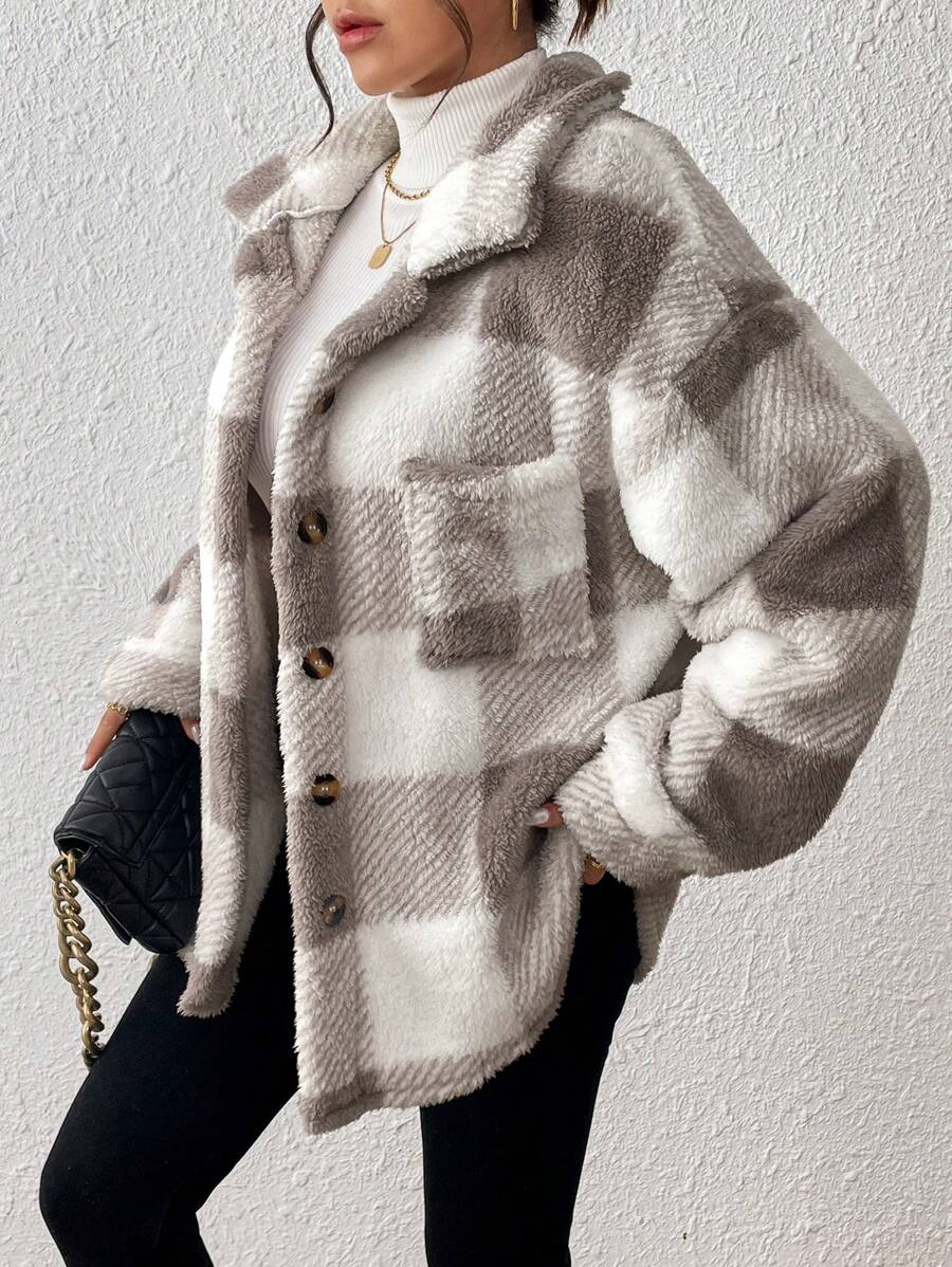 HARPER | PLAID TEDDY JACKET