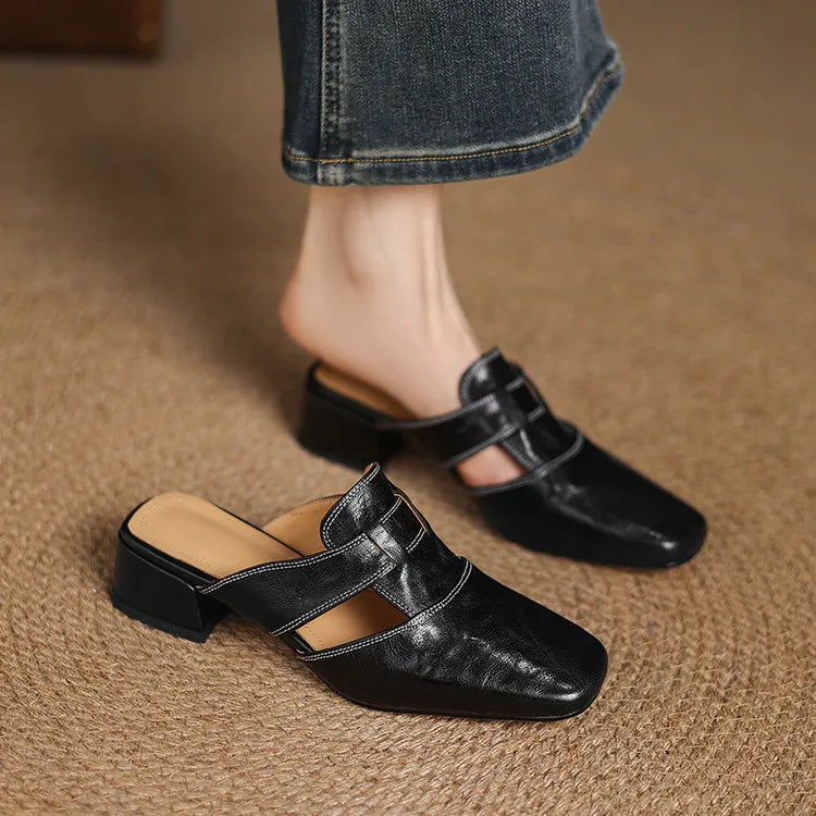 Anna Genuine Leather Mules