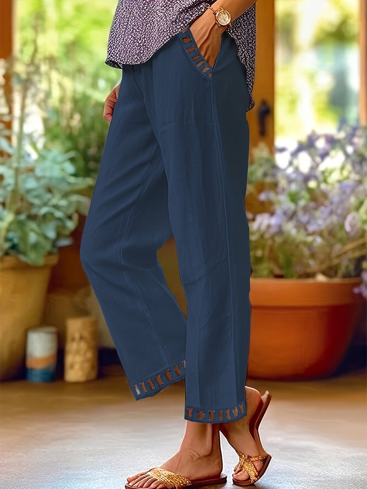Sloane – Relaxed Contrast Trim Cropped Pants