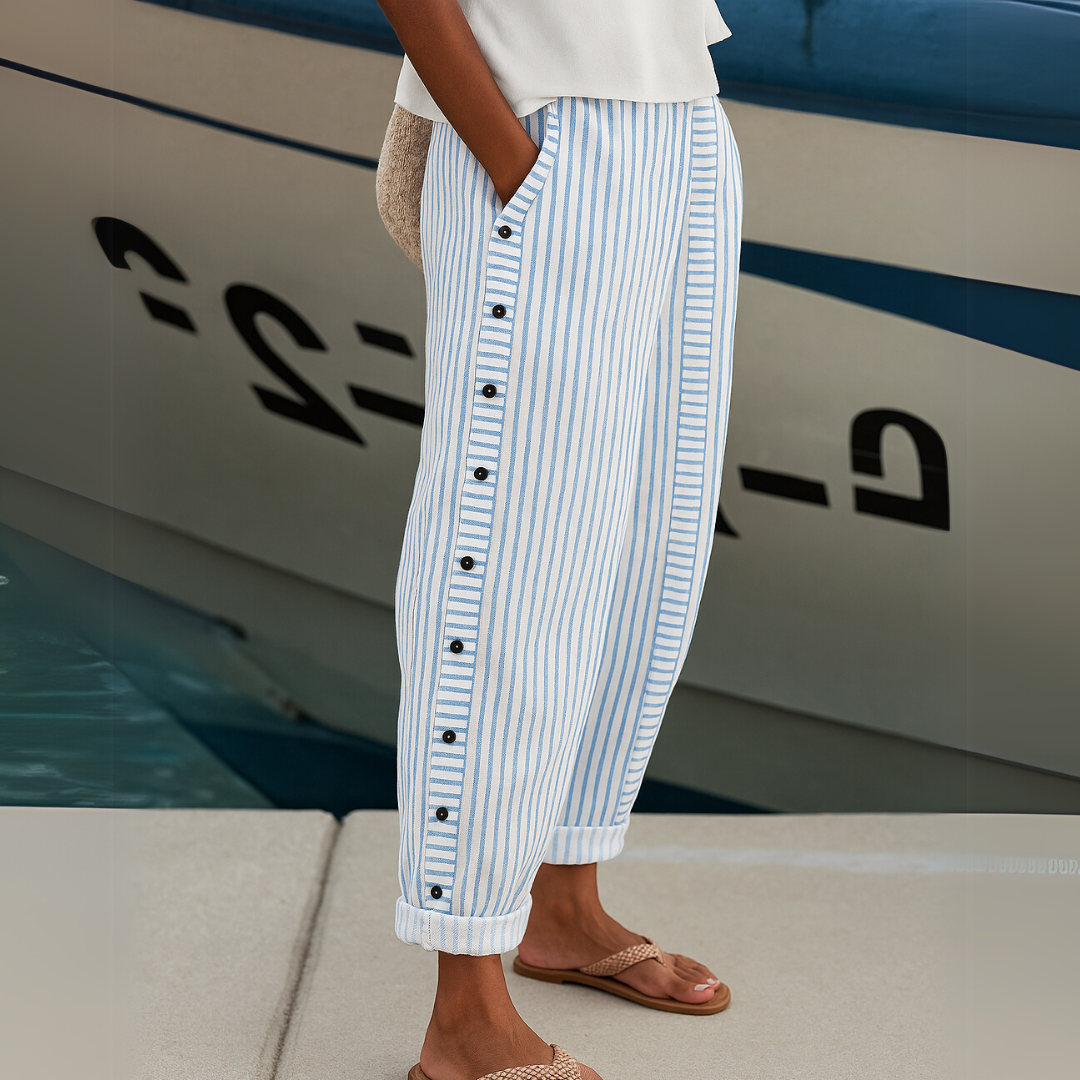 Seraphina | Stylish Striped Button Pants