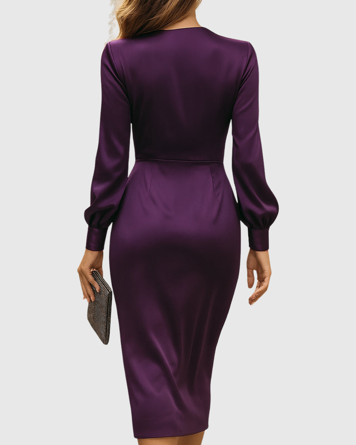 NATALIA | SATIN WRAP DRESS