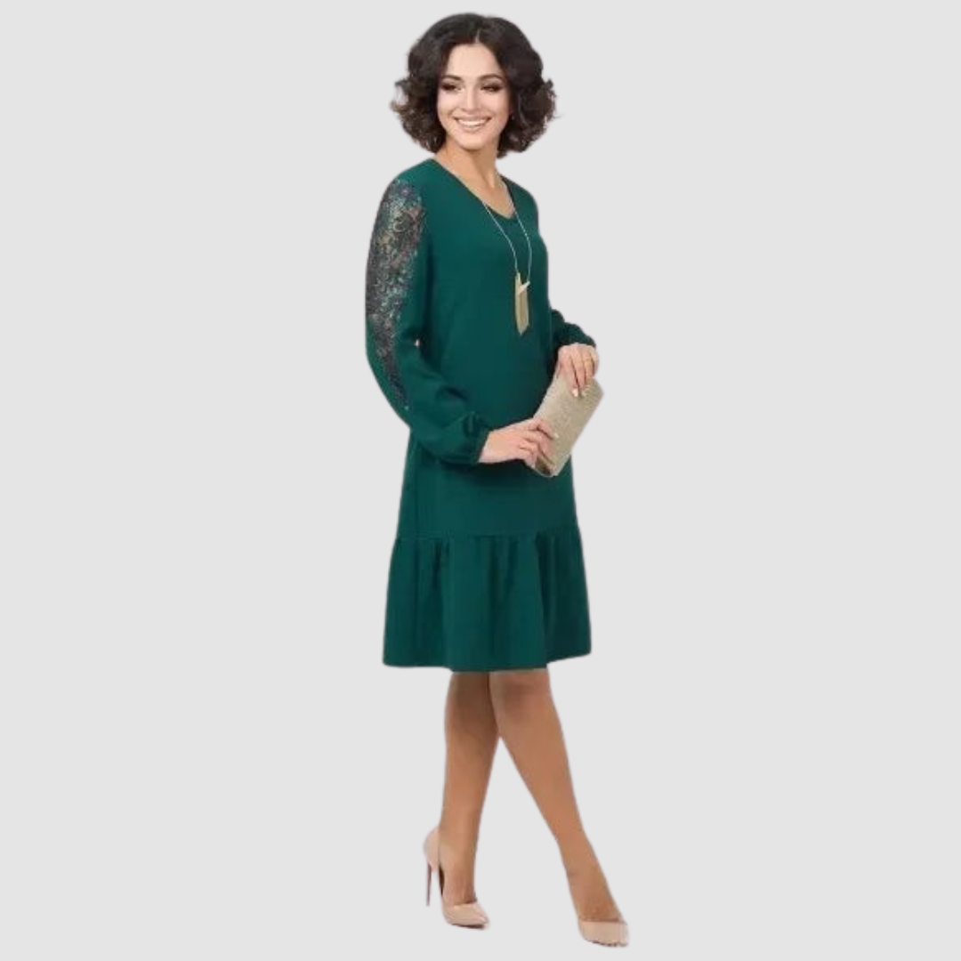 CELINA | LACE SLEEVE MIDI DRESS
