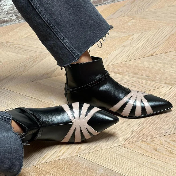 ANNA | POINTED GEOMETRIC ANKLE BOOT